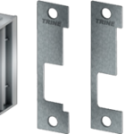 Electric Strike, Fire Rated, 12-24VAC/DC, Cylindrical and Mortise, Includes 4 Faceplates 4-7/8in x 1-1/4in, Satin Stainless