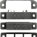 2-1/2in Long Commercial Surface Mount Magnetic Contact Switch Set, Standard Gap 1in and 5/8in on Steel, Side Terminals and Cover, Closed Loop( N/O), Brown