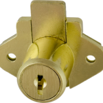Drawer Lock, 7/8in, Dead Bolt, Disc Tumbler, Keyed Alike KA AUE1, 606/US4 Satin Brass