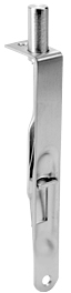 Manual Flush Bolt Wood Door, Face 6in L x 3/4in W Radius/Rounded Corners, 626/US26D Satin Chrome
