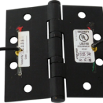 Electrified-CC4-4 Wire, MacPro 5-Knuckle Hinge, Standard Weight, Full Mortise, Ball Bearing, 4.5in x 4.0in (4540), Steel Base, 722/US10A Satin Black Oxidized (Over 10B)