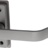 Lever Handle Assembly, ADA Compliant Return End Lever, Right Hand/Right Hand Reverse, Handing is Reversible, 628/130 Aluminum Clear Anodized