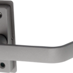 Lever Handle Assembly, ADA Compliant Return End Lever, Left Hand/Left Hand Reverse, Handing is Reversible, 628/130 Aluminum Clear Anodized