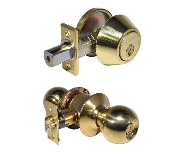 LSDA GRADE 3 SINGLE COMBINATION KWIKSET BALL KNOB BRIGHT BRASS 026839 - 30B3K KA12331