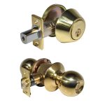 LSDA GRADE 3 SINGLE COMBINATION KWIKSET BALL KNOB BRIGHT BRASS 026840 - 30B3K KD MK76676
