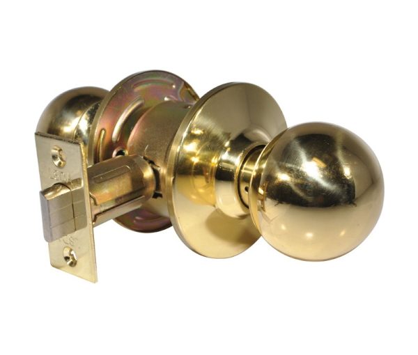 027956.jpg LSDA GRADE 2 PASSAGE KNOB BALL BRIGHT BRASS 027956 - 110B3 2 3/8