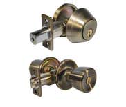 LSDA Grade 3 Single Cylinder Combination Kwikset With Tulip Knob Antique Brass 03G5K KA20