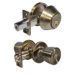 029555.jpg LSDA GRADE 3 SINGLE CYLINDER COMBINATION KWIKSET WITH TULIP KNOB ANTIQUE BRASS 029555 - 03G5K KA20