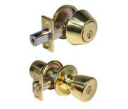 LSDA Grade 3 Single Cylinder Combination Kwikset With Tulip Knob Bright Brass 03G3K KA20