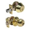 LSDA Grade 3 Single Cylinder Combination With Ball Knob Kwikset Bright Brass 03B3K KA20