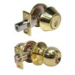 LSDA Grade 3 Single Cylinder Combination With Ball Knob Kwikset Bright Brass 03B3K KA20
