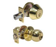 LSDA Grade 3 Single Cylinder Combination With Ball Knob Kwikset Bright Brass 03B3K KA20
