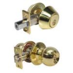 029629-1 LSDA Grade 3 Double Cylinder Combination With Ball Knob Kwikset Bright Brass 05B3K KA20