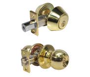 LSDA Grade 3 Double Cylinder Combination With Ball Knob Kwikset Bright Brass 05B3K KA20