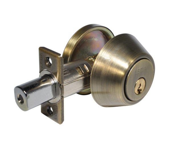 LSDA GRADE 3 SINGLE CYLINDER DEADBOLT KWIKSET ADJUSTABLE 4-WAY 5-PIN ANTIQUE BRASS 035977 - 20 5K KA4