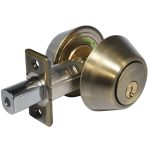 LSDA GRADE 3 DOUBLE CYLINDER DEADBOLT KWIKSET ADJUSTABLE 4-WAY 5-PIN ANTIQUE BRASS 035986 - 25 5K KA4