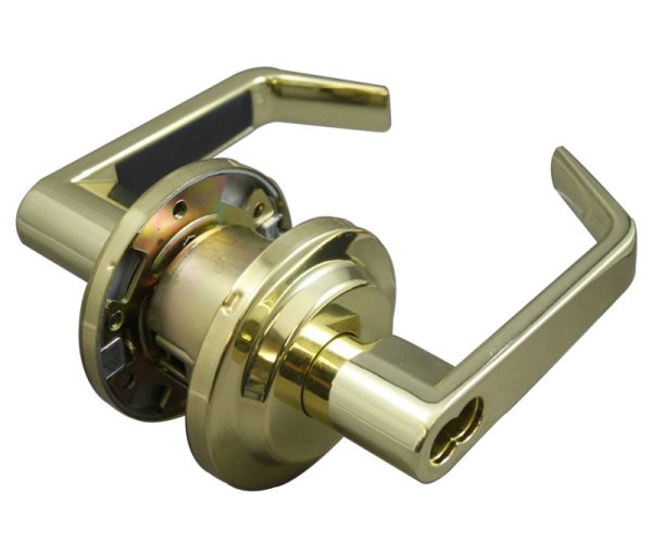 LSDA GRADE 2 STOREROOM LEVER LESS LATCH BRIGHT BRASS SFIC 041275 - L140IC3LL