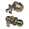LSDA Grade 3 Single Cylinder Combination With Ball Knob Kwikset Antique Brass 03B5K KA20