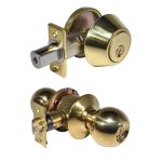 LSDA GRADE 3 SINGLE COMBINATION KWIKSET BALL KNOB MILLENIUM BRIGHT BRASS 068814 - 30B MB3K KA20