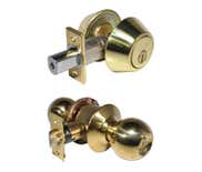 LSDA Grade 3 Double Combination Kwikset Ball Knob Millenium Bright Brass 35B MB3K KA20