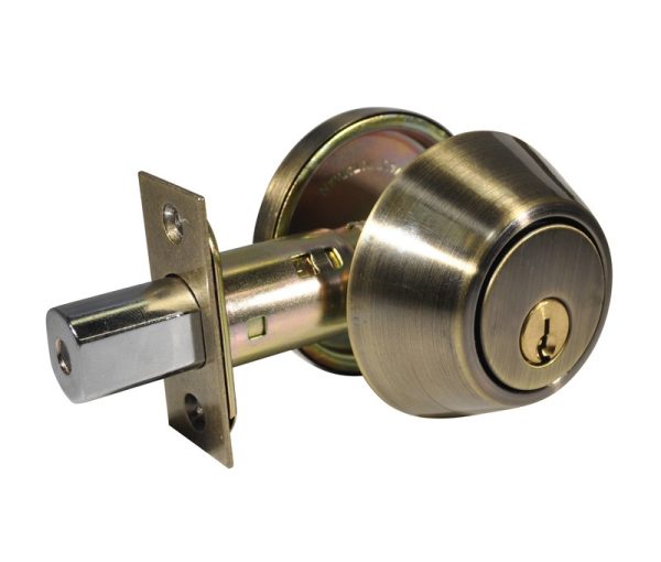 075376.jpg LSDA GRADE 3 SINGLE CYLINDER DEADBOLT KWIKSET 5-PIN KA4 ANTIQUE BRASS 075376 - 75 5KA4