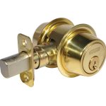 SCHLAGE GRADE 2 DOUBLE DEADBOLT C123 ADJUSTABLE 5-PIN KA4 BRIGHT BRASS - B562P605C123KA4 12 287