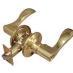 LSDA Grade 3 Entry Lever Lyon Bright Brass Kwikset 50LY3K KA4