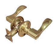 LSDA Grade 3 Entry Lever Lyon Bright Brass Kwikset 50LY3K KA4