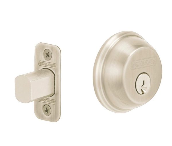 101537.jpg SCHLAGE GRADE 1 DOUBLE CYLINDER DEADBOLT 5-PIN SCHLAGE C KEYED ALIKE-4 ADJUSTABLE BOLT SATIN NICKEL - B62N619KA4 12 287