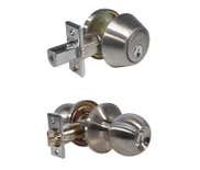 LSDA Grade 3 Single Cylinder Combination With Ball Knob Kwikset Satin Nickel 03B15K KA20