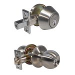 LSDA GRADE 3 SINGLE CYLINDER COMBINATION WITH BALL KNOB KWIKSET SATIN NICKEL 101743 - 03B15K KA20