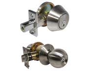 LSDA Grade 3 Single Combination Ball Knob Stainless Steel Schlage C 30B32D S KA20