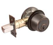 LSDA Grade 3 Single Cylinder Deadbolt Schlage C Adjustable Bolt Dark Bronze D610S10B