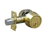LSDA Grade 3 Double Cylinder Deadbolt Schlage C Adjustable Bolt Bright Brass D620S3