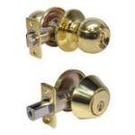 LSDA Grade 3 Single Cylinder Combination With Ball Knob Schlage C Bright Brass 03B3S KA20