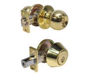 LSDA Grade 3 Single Cylinder Combination With Ball Knob Schlage C Bright Brass 03B3S KA20
