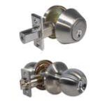 109770-1 LSDA Grade 3 Single Cylinder Combination With Ball Knob Schlage C Satin Nickel 03B15S KA20