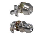 LSDA Grade 3 Single Cylinder Combination With Ball Knob Schlage C Satin Nickel 03B15S KA20