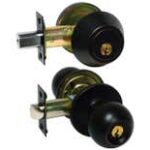 LSDA Grade 3 Single Cylinder Combination With Ball Knob Kwikset Antique Bronze 03B11P K KA20