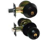 LSDA Grade 3 Single Cylinder Combination With Ball Knob Kwikset Antique Bronze 03B11P K KA20