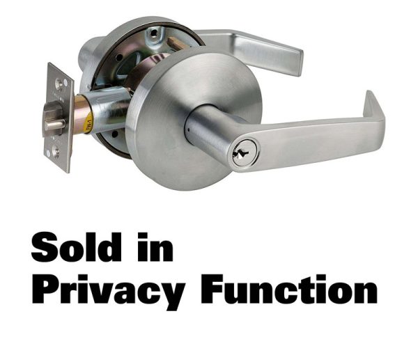 180156.jpg FALCON GRADE 2 PRIVACY LEVER DANE 2-3/4" BACKSET SATIN CHROME - B301S DAN626