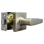 LSDA GRADE 3 PASSAGE LEVER SQUARE ROSE SATIN NICKEL - 51GT15 4-WAY