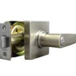LSDA Grade 3 Privacy Lever Square Rose Satin Nickel 52GT15 4-WAY