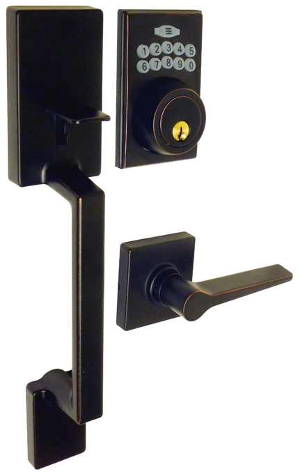 181665MS.jpg LSDA GRADE 3 HANDLESET W ELEC DEADBOLT SQUARE ROSE KWIKSET 181665 - 40EPA11P NE K