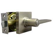 LSDA Grade 3 Privacy Lever Square Rose Satin Nickel 52NE15 4-WAY