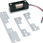 Electric Strike for Cylindrical Locks, Field Selectable 12/24DC, and Selectable Fail Safe FS or Fail Secure FSE, 689/SP28 Powder-Coated Aluminum