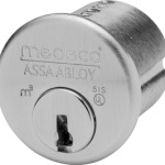 M3 Mortise Cylinder 1in, DJ Keyway, 5-Pin, Less Slider, Satin Chrome 26