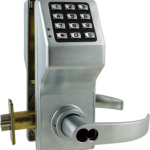 201430_L.png Trilogy T2 Keypad Cylindrical Standalone Lock, Schlage Full-Size Interchangeable Core Prep, Regal Curved Lever, 100 Users, No Audit or Scheduled Events, 626/US26D Satin Chrome