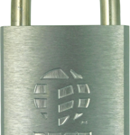Brass Chrome Plated Padlock, Non-Key Retained, Small Format IC (SFIC) Prep, Less Core, Stainless Steel Shackle 1/4in x 3/4in H