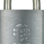 Brass Chrome Plated Padlock, Key Retained, Small Format IC (SFIC) Prep, Less Core, Stainless Steel Shackle 5/16in x 3/4in H